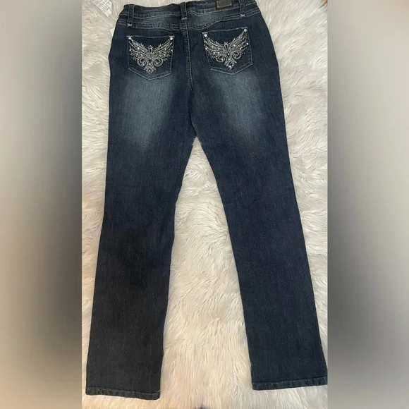 EARL Jeans Rhinestone Butterfly size 6 Waist 30 Inch Length 30 Inch NWT - Picture 6 of 10